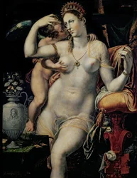 Amor streichelt Venus